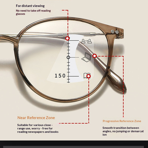 Lunettes de lecture progressives anti-lumière bleue, légères, HD, mode, pour personnes âgées, hommes et femmes, ajustement confortable - Product Image 4