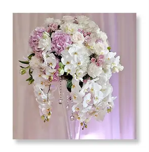 新设计定制白红玫瑰婚庆活动装饰绢花餐桌摆件人造花球