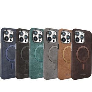 เหมาะสำหรับเคสโทรศัพท์ชุบด้วยไฟฟ้าสำหรับ Iphone15promax 14PLUS เคสหนังลายวินเทจเคสป้องกันแม่เหล็ก16ชิ้น - Product Image 1