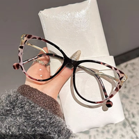 Monture de lunettes surdimensionnée œil de chat pour hommes et femmes, monture optique anti-lumière bleue avec verres transparents