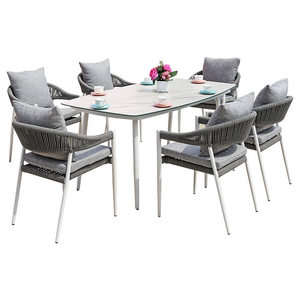 Conjunto de Mesa y Sillas de Mimbre para Exteriores, 5 Personas, Resistente al Agua, Muebles de Ocio Móviles para Patio, Jardín, <span class=keywords><strong>Terraza</strong></span> - Product Image 6