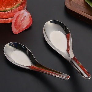 304 스테인리스 스틸 미러 폴리싱 미니멀리스트 디자인 수직 평평한 바닥 두꺼운 국자 중국 스타일 가정용 식기 - Product Image 2