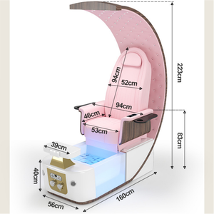 เก้าอี้นวดเท้าสปาไฟฟ้าสุดหรูทันสมัยสำหรับทำเล็บมือและเล็บเท้า สีชมพู แบบไม่ใช้ระบบประปา พร้อมปั๊มเจ็ท - Product Image 6