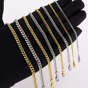 14K placcato oro reale 3mm 5mm collana gioielli regalo Miami Cuban Link uomini donne Cool Hip Hop acciaio inossidabile impermeabile catena del cordolo - Product Image 3