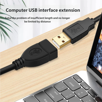 CABLETOLINK Cable de Extensión USB 2.0 en Ángulo, Macho a Hembra, Montaje en Panel con Tornillos, Lámina de Cobre Puro + Trenzado, 1m-5m, Transferencia de Datos para Computadora