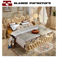 Lit double de style européen de 2 mètres, lit français en cuir de luxe, pour chambre à coucher principale, 2.2 lit de mariage haut de gamme