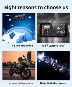 Máy ảnh xe máy 4G điều khiển từ xa 2K Dash Cam GPS Carplay Android tự động xe máy giám sát áp suất lốp từ xa phát trực tiếp - Product Image 3