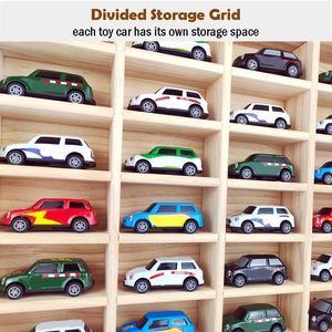 Armoire de rangement pour artisanat en <span class=keywords><strong>bois</strong></span> autoportante murale jouet <span class=keywords><strong>voiture</strong></span> vitrine organisateur peut contenir 42 voitures moulées sous pression présentoir - Product Image 4