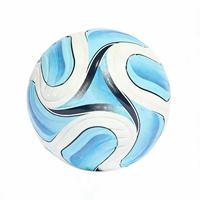 Ballon de football en PU avec logo personnalisé, taille 5, cousu à la machine, thermocollé, résistant à l'abrasion, ballon de football d'entraînement professionnel