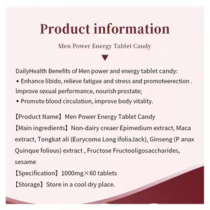 Energie-Tabletten für Männer Reine Kräuter-Power-Pillen Süßigkeiten-Nahrungsergänzungsmittel mit Schwarzem Maca-Wurzel für Erwachsene - Product Image 5