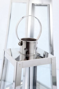 Set di Lanterne <span class=keywords><strong>in</strong></span> Acciaio Inox e <span class=keywords><strong>Vetro</strong></span> per Festival, Matrimoni e Campeggio, <span class=keywords><strong>Portacandele</strong></span> <span class=keywords><strong>da</strong></span> Tavolo e Sospeso Oro e Argento - Product Image 2