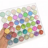 Palette de fards à paupières acryliques rechargeables 42 couleurs, boîte magnétique, organisateur de maquillage cosmétique empilable, fard à paupières duo-chrome