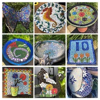 Toptan Düzensiz Yanardöner Geri Dönüştürülmüş Cam Parçaları Toplu DIY Sanat Mozaik El Sanatları Fayansları Ev Dekorasyonu İçin