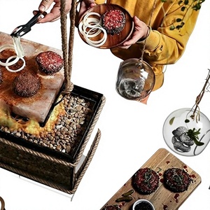 Dalles de sel rose de l'Himalaya, artisanat naturel, carreaux de sel rose, plaque de cuisson en sel de l'Himalaya avec support métallique 30*20*5cm, carreaux de sel naturel - Product Image 1