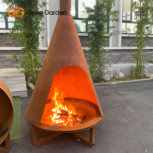 2025 Hot Sale Freestanding Corten Steel Concrete Outdoor Wood-Burning Fireplace Eco-Friendly All-Season Outdoor <b>Heating</b> Cooking - Product Image 1
