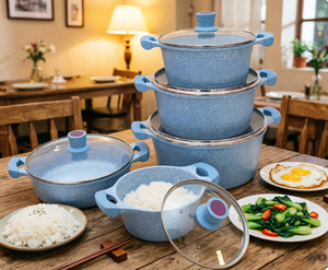 Ensemble de 10 pièces de casseroles, faitouts, poêles à frire et poêles à sauter en aluminium moulé sous pression Zunke - Product Image 2