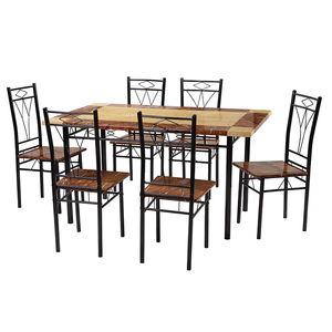 Yukai foshan sala <span class=keywords><strong>da</strong></span> pranzo mobili set semplice MDF sala <span class=keywords><strong>da</strong></span> pranzo set con 1 tavolo <span class=keywords><strong>da</strong></span> pranzo e 6 sedia DS-021 (1 + 6) - Product Image 1