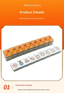 Tuiles <span class=keywords><strong>de</strong></span> Mahjong Américain Chic Léopard en Acrylique 4 Couches Gravure Claire 160 Pièces Résistantes à l'Eau et aux Rayures Ensemble Complet pour Usage Domestique - Product Image 4