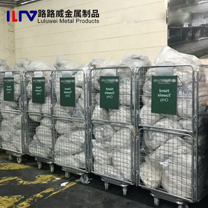 Heavy Duty Foldable Roll Cage Trolley Wire Mesh Cart with <strong>Wheels</strong> Logistics - Product Image 4