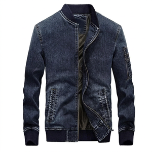Blouson Bomber en Jean Slim Fit Personnalisé pour Homme – Style Vintage Décontracté avec Fermeture Éclair – Veste en Jean Tendance Streetwear – Blouson Universitaire - Product Image 1