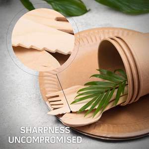 Vente en gros de couverts en bois écologiques de haute qualité, cuillère, couteau et fourchette en bois, ensemble de couverts jetables en bois - Product Image 3