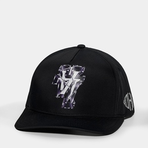 Casquettes Snapback personnalisées OEM à 5 panneaux avec logo sérigraphié, mélange nylon/coton, broderie structurée, visière incurvée - Product Image 2