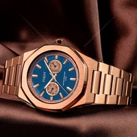 Jam Tangan Bisnis Mewah Berkualitas Tinggi Warna Rose Gold Anti Air untuk Pria