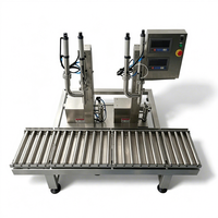 Machine de remplissage semi-automatique à double tête pour pesage au-dessus du niveau de liquide, équipement d'emballage de liquides en fûts de 0,5 à 20 kg