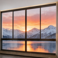 Fenêtre coulissante horizontale en alliage d'aluminium sur mesure, cadre ultra-fin, insonorisée, isolante thermiquement, avec moustiquaire magnétique, pour salle de bain et cuisine