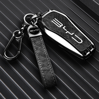 Étui de protection en alliage de zinc et cuir pour clé de voiture BYD Song Plus Qin DMI Han EV Yuan Pro Tang ATTO 3 avec porte-clés