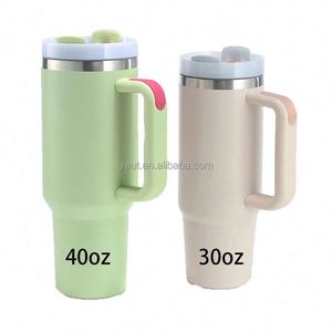 Custom Logo 40oz <b>Large</b> Capacity Stainless Steel Insulated Cup with New Car Suction Tube Ice Cream Cup 40oz Tumbler With Handle - Product Image 5