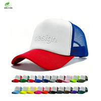 Casquette de baseball d'extérieur Wins Flying en maille de coton multicolore avec bouton en plastique, style snapback trucker 5 panneaux pour l'été