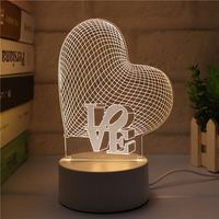 Vriendin Boyfriend Cadeau 3d Nachtlamp Usb Acryllampen Romantisch Liefdescadeau Cadeau Valentijnsdag Cadeau