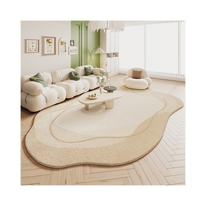 <span class=keywords><strong>Alfombra</strong></span> para Sala de Estar, Estilo Crema, Forma Irregular, Cálida, Aislante, Antideslizante, Resistente a la Suciedad, Fácil de Mantener, para Dormitorio, Estudio - Product Image 5