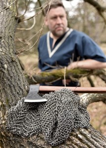 Authentic Chain Maille Coif Butted Spring Steel Natural Handcrafted Head Armor Designed For Museums <b>Stage</b> <b>Props</b> Costume - Product Image 6