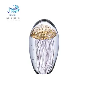 christmas gift crystal murano glass paperweight round hand blown solid glass ball jellyfish crafts home decoration