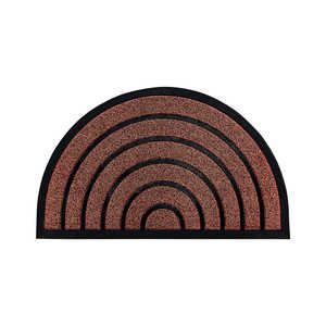 Felpudo semicircular moderno con patrón geométrico abstracto rojo, antideslizante para exteriores, fácil de limpiar, material de nailon, 1 unidad - Product Image 4