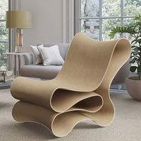 Chaise longue d'intérieur contemporaine personnalisée à siège unique moderne en bois massif conception modulaire pour la maison bureau salon appartement