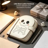Individuelles Niedliches Totenkopf-Notizbuch aus PU-Leder, Kreatives Gestanztes Hardcover-Journal für Schreibwaren-Sammlungen