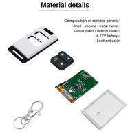 Control Remoto de Código Variable con Indicador LED, 4 Botones, Batería AAA, Transmisor Inalámbrico RF, Función de Privacidad, para Puertas Automáticas, Garajes y Grúas