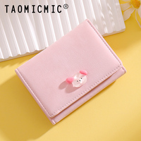 Dompet Wanita TAOMICMIC Desain Lipat Tiga Mini, Dompet Bergaya Segar dan Lucu, Dompet Pendek Segar untuk Pelajar, Dompet Fashion Ringan