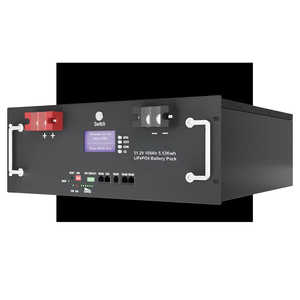 Batterie solaire LiFePO4 de qualité A 51,2 V 100 Ah montée sur rack, BMS intelligent, stockage d'énergie domestique avec sortie 5-10 kW pour la communication CAN - Product Image 1