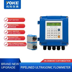 Digital Display Water Flow Meter Wall Mounted Ultrasonic Flowmeter Wall Mounted Clamp Onultrasonic Water Flow Meter Sensor