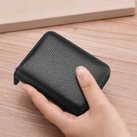 Porte-cartes en cuir PU pour hommes et femmes, porte-cartes de crédit anti-démagnétisation, porte-permis de conduire, portefeuille grande capacité