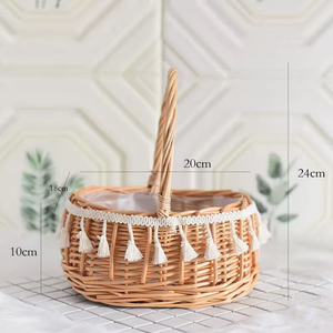 Nuevo Producto Más Vendido en 2023, Cesta de Mimbre Vacía Hecha a Mano para Flores, Regalo - Product Image 3