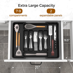 Organizador de Utensilios de <span class=keywords><strong>Cocina</strong></span> Expandible, Bandeja Ajustable para <span class=keywords><strong>Cubiertos</strong></span> y Vajilla - Product Image 2