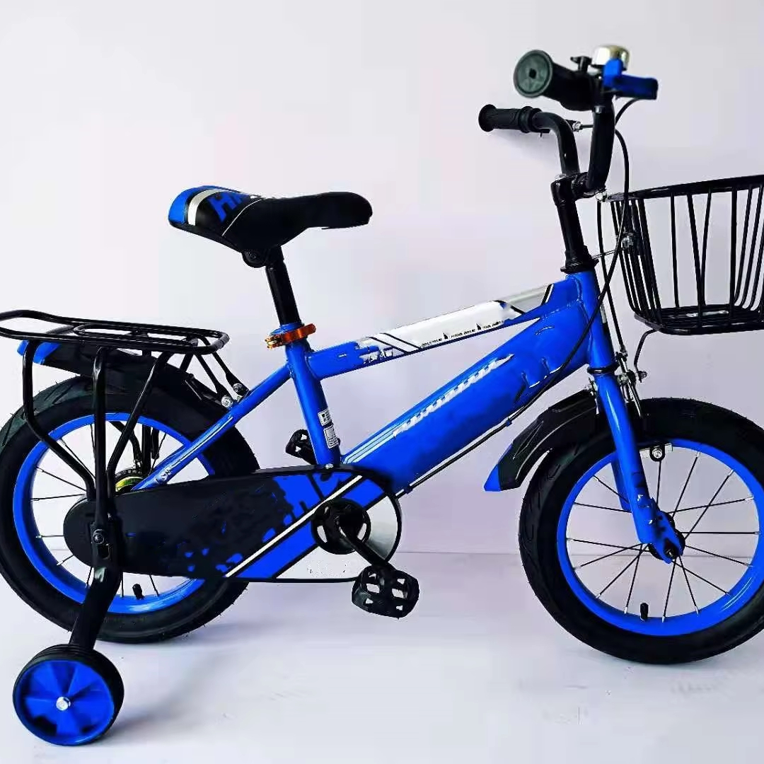 Green Kids Bike 14-Inch Single Speed with Training Wheels