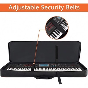 Housse de clavier multifonctionnelle grande capacité 88 touches, étanche et anti-poussière, sac de transport souple pour piano avec 3 poches, certifiée BSCI - Product Image 3