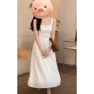 French Style Elegant White Slip Dress Strapless Tummy Control Long Dress For Daily Leisure Wear - Product Image 2