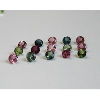 천연 2mm 0.038캐럿 멀티컬러 투어말린 라운드 브릴리언트 컷 파손 보석 (보석용)